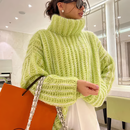 Heidi-Mode | L Flauschiger Strickpullover