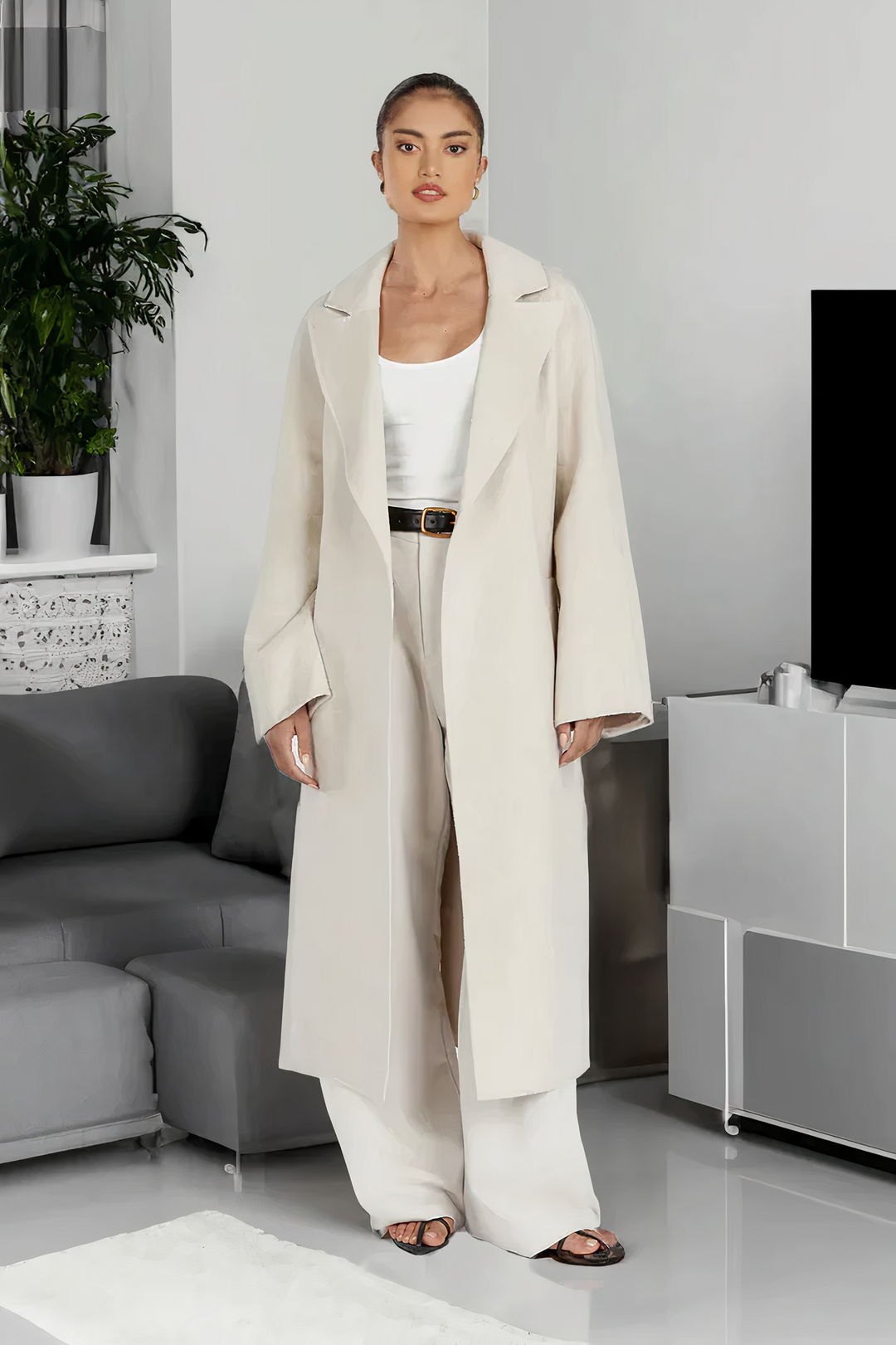 Trenchcoat Lange Jacke Damen