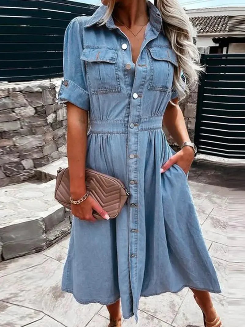 denim midi-kleid | Bridget