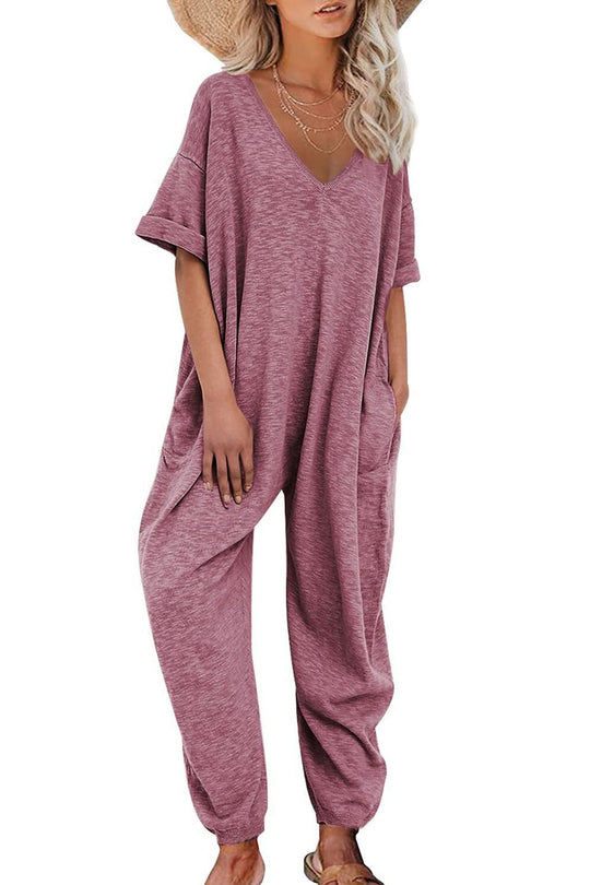 Heidi-Mode | V-Ausschnitt Lockere Jumpsuits