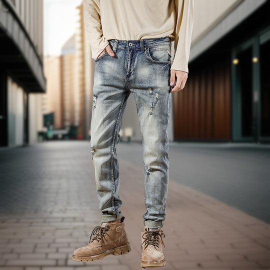 Retro-Jeans mit Knitterfalten