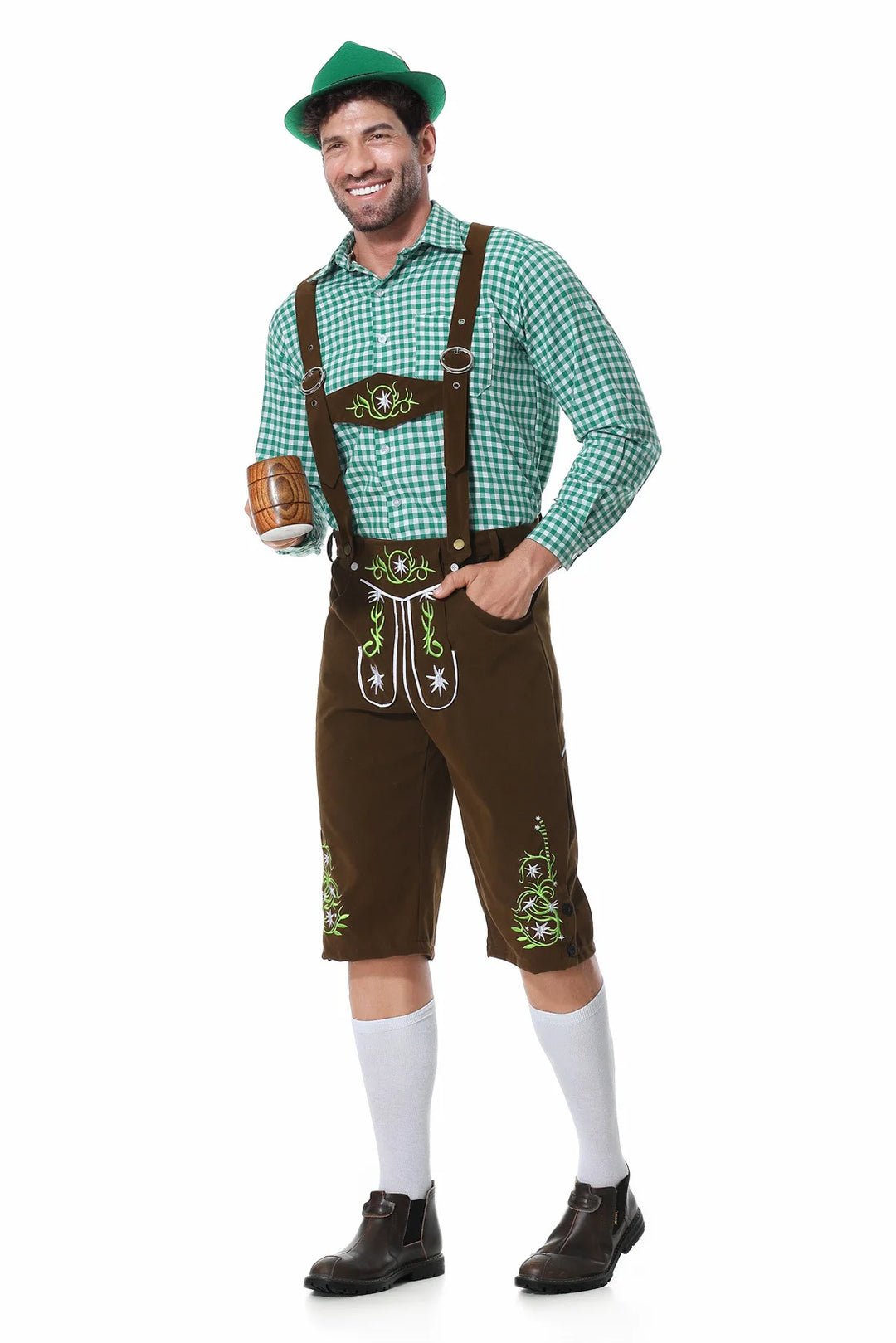 Heidi-Mode Bayerischer traditioneller grüner Oktoberfest-Anzug für Männer