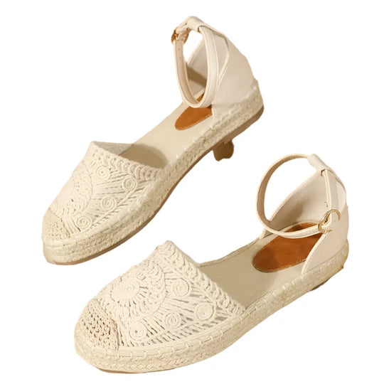 Heidi-Mode | Damen Sommer Knöchelriemen Sandalen Boho