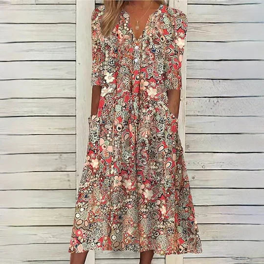 gebloßte midi-dress - hannah