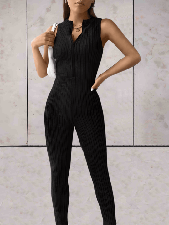 Heidi-Mode | Onesie Niedriger V-ausschnitt Ärmelloses Design und Bodycon Jumpsuit