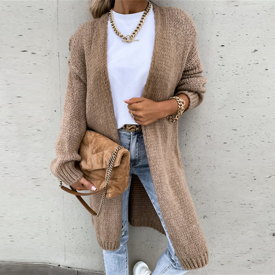 Heidi-Mode | Maison Paris Gilet Lange Strickjacke für Komfort und Stil