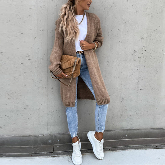 Heidi-Mode | Maison Paris Gilet Lange Strickjacke für Komfort und Stil