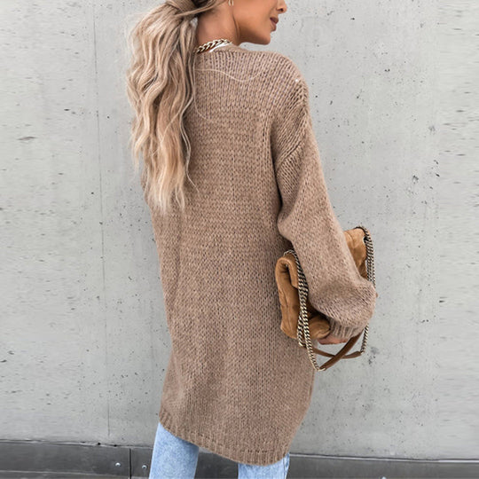 Heidi-Mode | Maison Paris Gilet Lange Strickjacke für Komfort und Stil