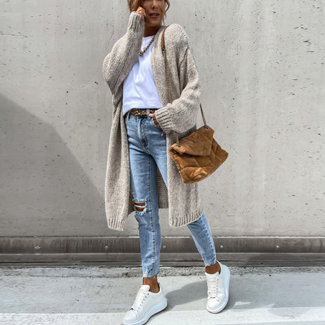 Heidi-Mode | Maison Paris Gilet Lange Strickjacke für Komfort und Stil