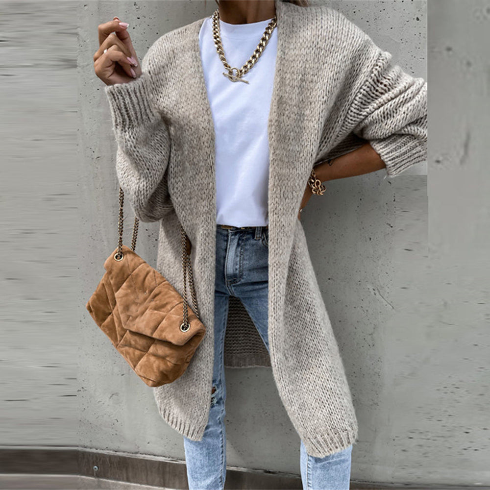 Heidi-Mode | Maison Paris Gilet Lange Strickjacke für Komfort und Stil