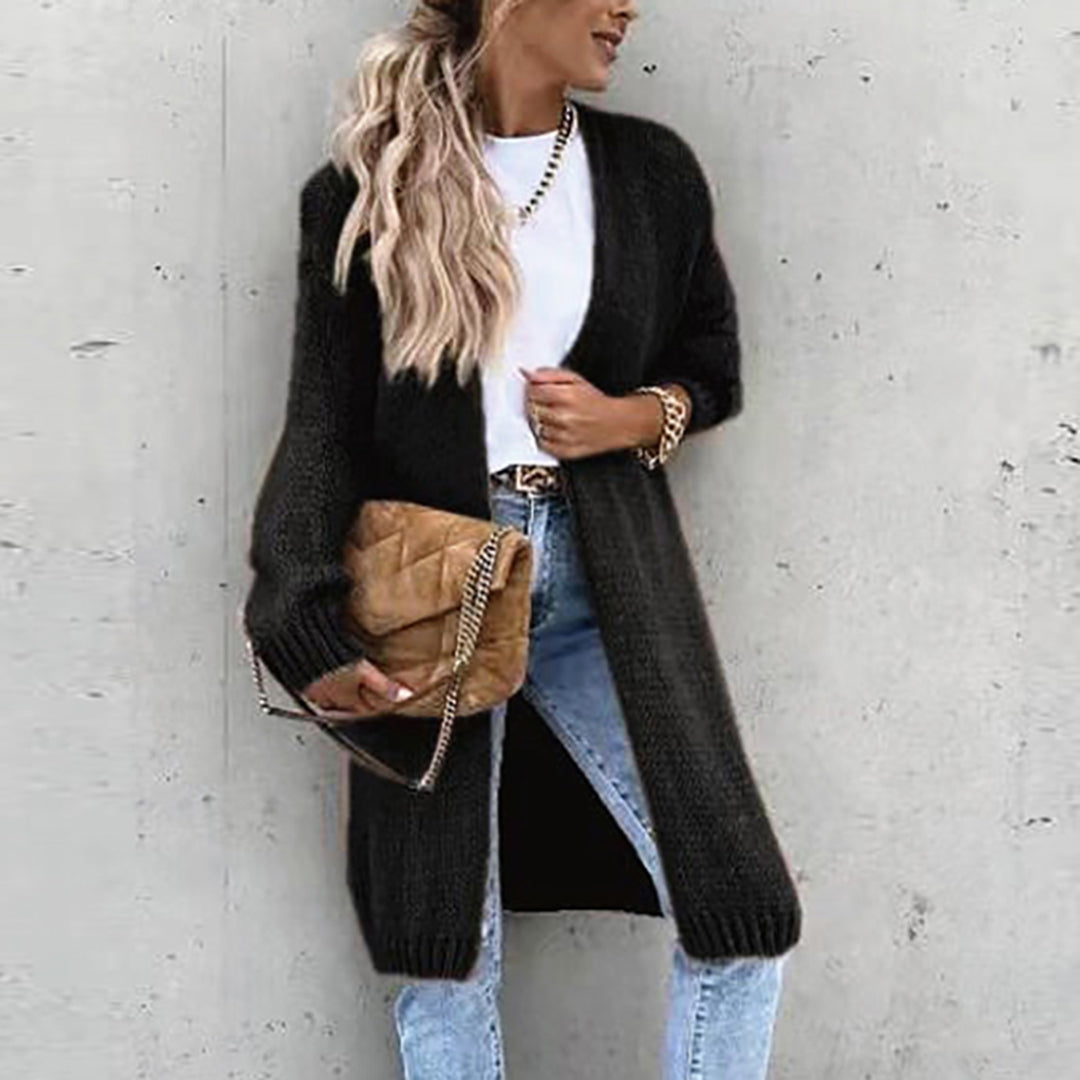 Heidi-Mode | Maison Paris Gilet Lange Strickjacke für Komfort und Stil