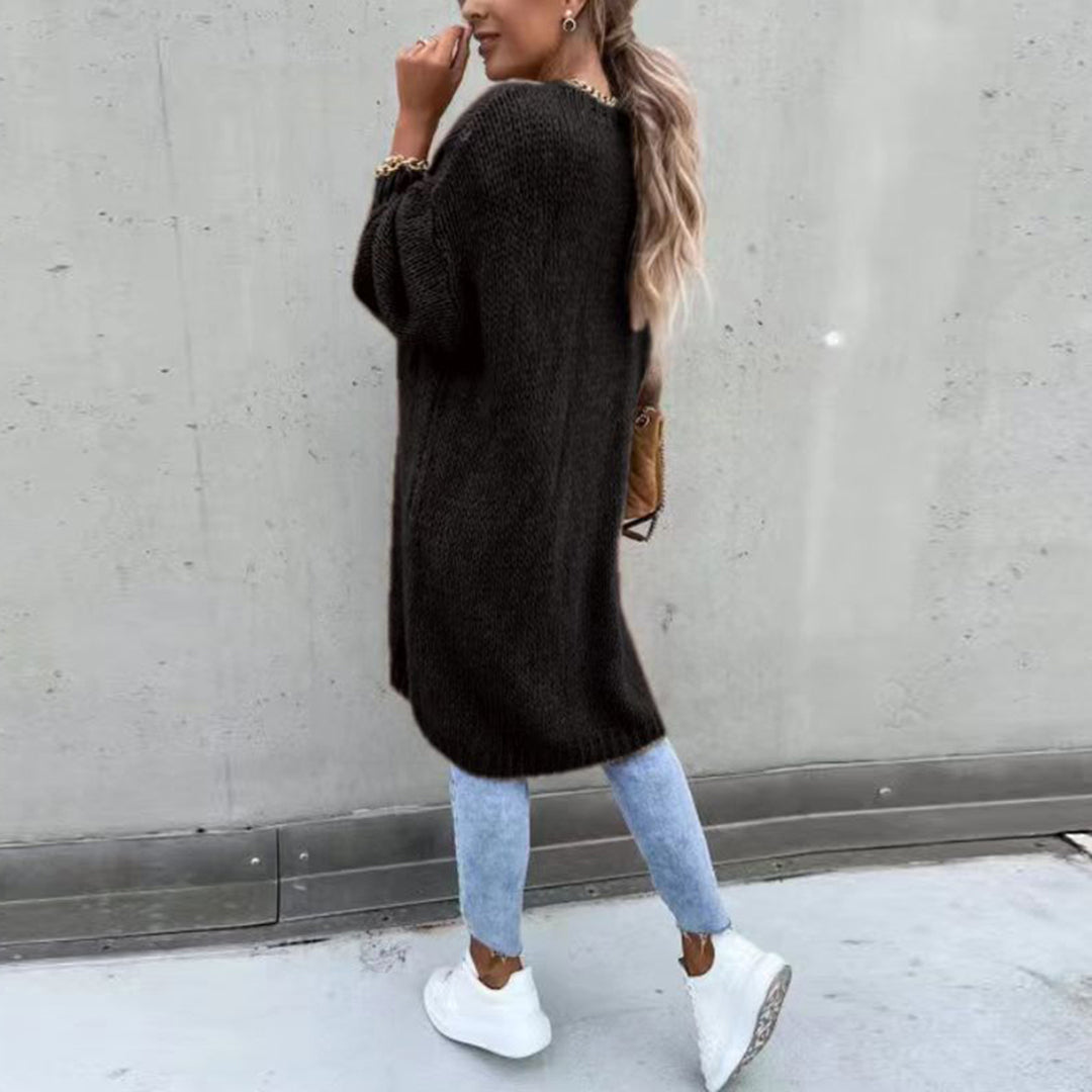 Heidi-Mode | Maison Paris Gilet Lange Strickjacke für Komfort und Stil