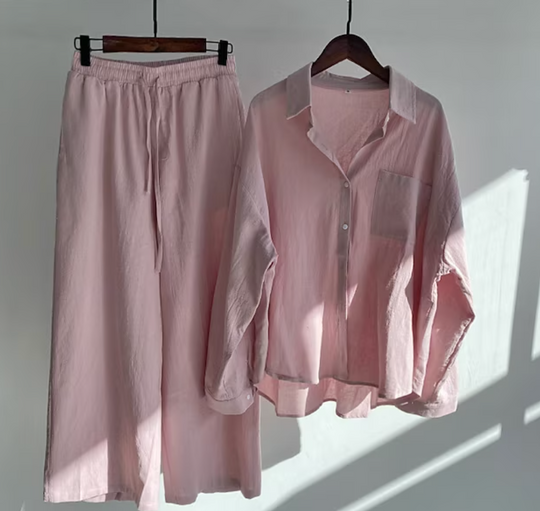 Heidi-Mode | Leinen Satz Damen | Sommerliches, Luftiges Ensemble für Stil und Komfort