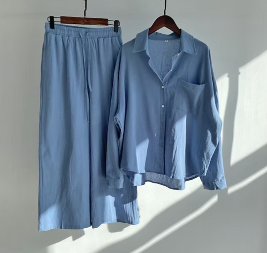 Heidi-Mode | Leinen Satz Damen | Sommerliches, Luftiges Ensemble für Stil und Komfort