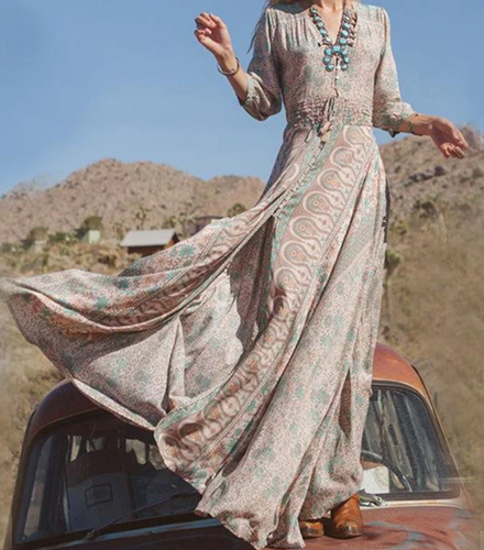 Lange Maxi-Kleid im Vintage-Look