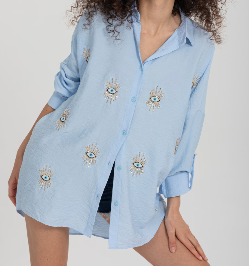 Heidi-Mode | Trendy Kreativ Augen Design Bluse für Frauen