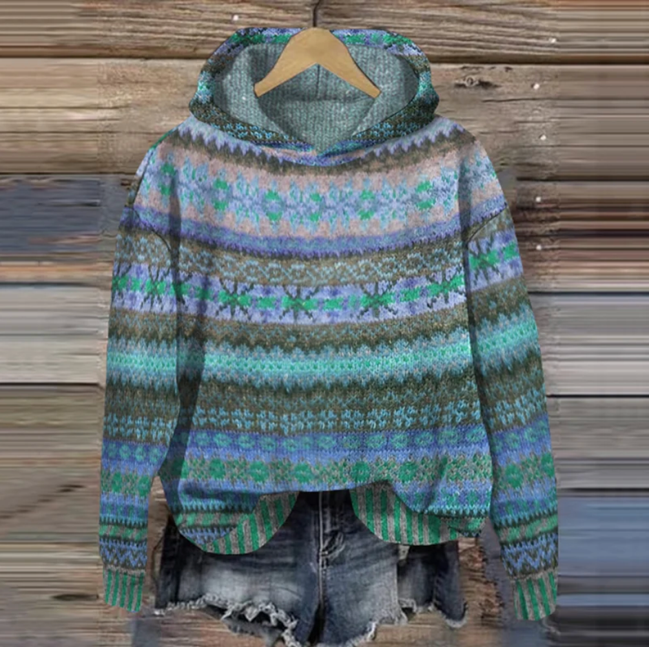 vintage-kapuzenpullover mit ethno