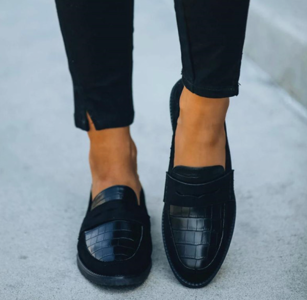 Heidi-Mode | Damen Schuhe im Krokodilleder-Stil Leder