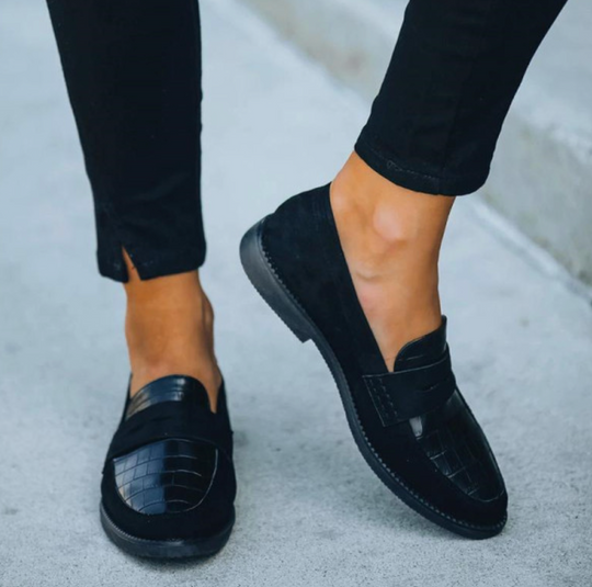 Heidi-Mode | Damen Schuhe im Krokodilleder-Stil Leder