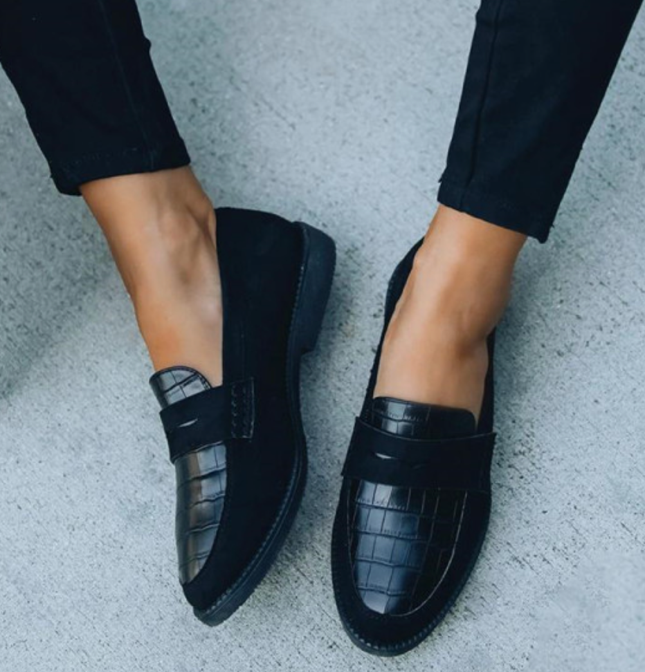 Heidi-Mode | Damen Schuhe im Krokodilleder-Stil Leder