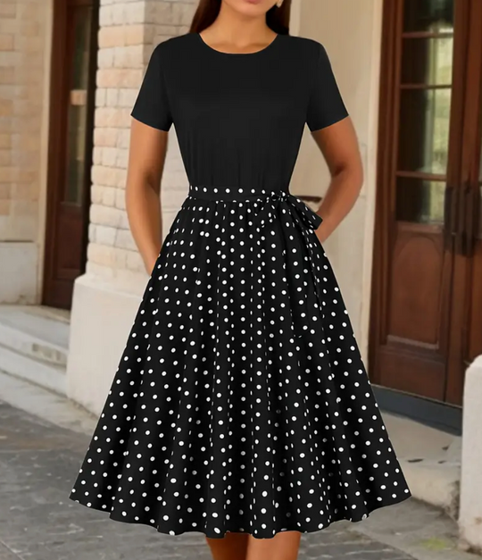 Heidi-Mode | Elegante Vintage Polka Kleid für Frühling/Sommer
