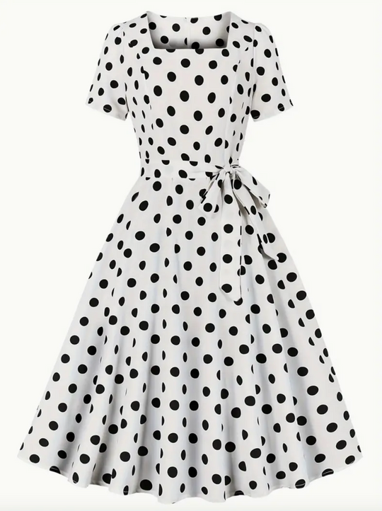 Heidi-Mode | Elegante Vintage Polka Kleid für Frühling/Sommer