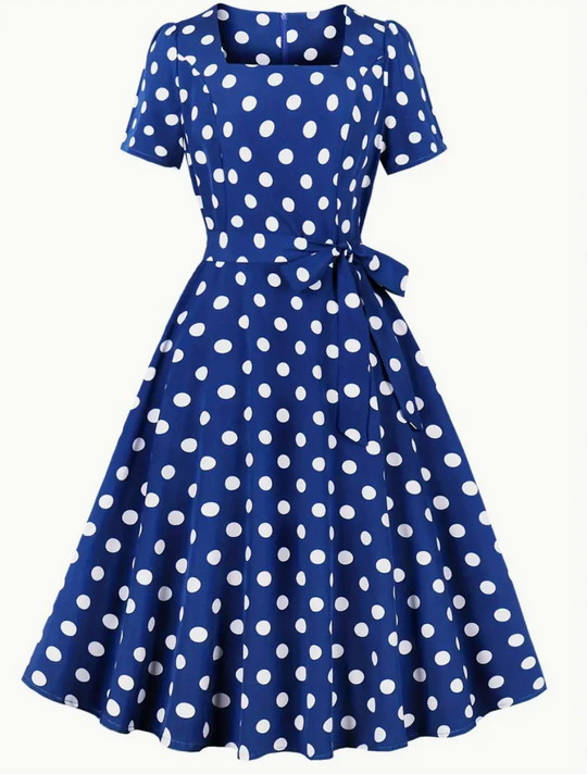 Heidi-Mode | Elegante Vintage Polka Kleid für Frühling/Sommer