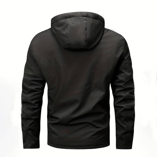 Heidi-Mode | Herren Bequemer Schwarzer Windbreaker - Warmfutter Detail