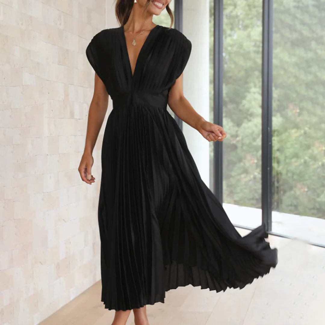Heidi-Mode | Elegante Elektrische Plissierte Maxikleid