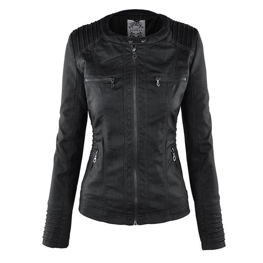 Heidi-Mode | Wetterfester Damen Lederjacke Mit Kapuze