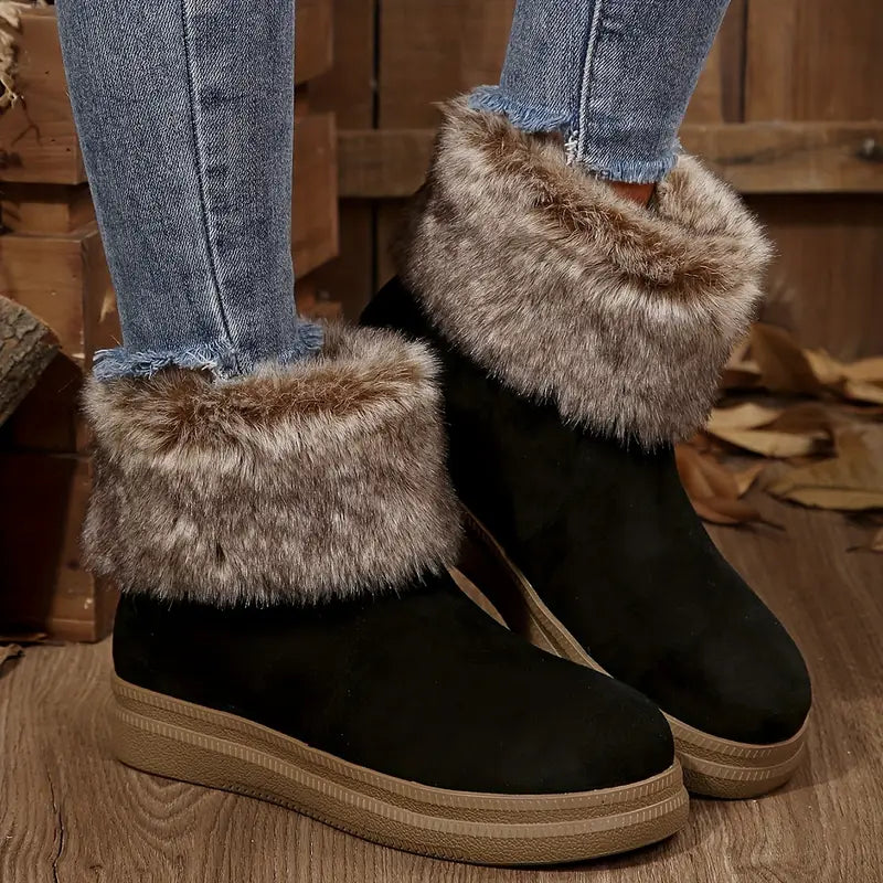 Heidi-Mode | Damenstiefel Gefüttert mit Polar, Bis Zur Mitte Der Wade, Rutschfeste Sohle, Slip-On