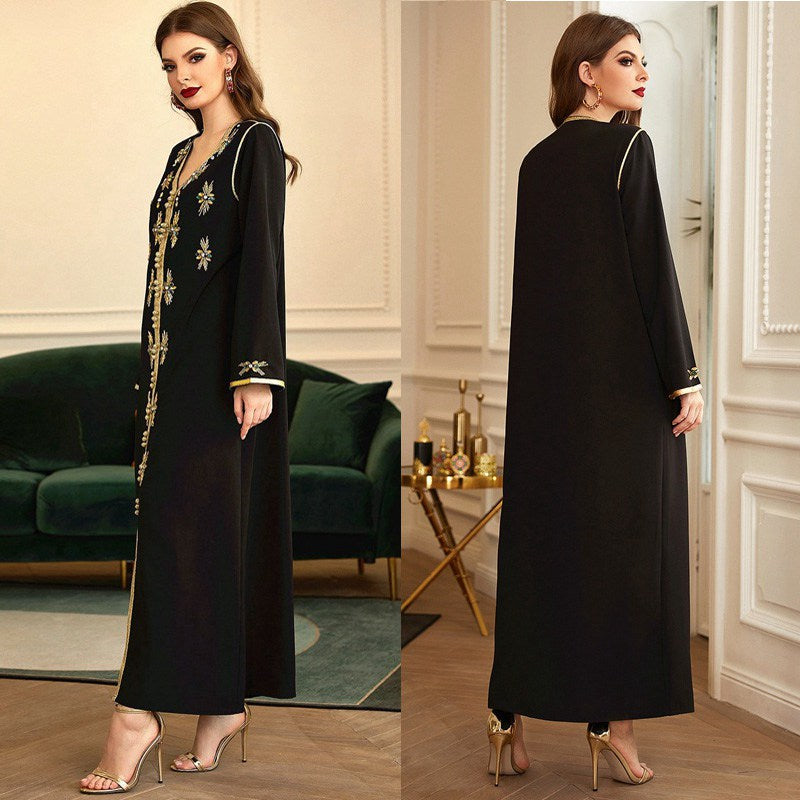 Heidi-Mode | Handgenähte Strass Frauen Kaftan Caftan Kleid