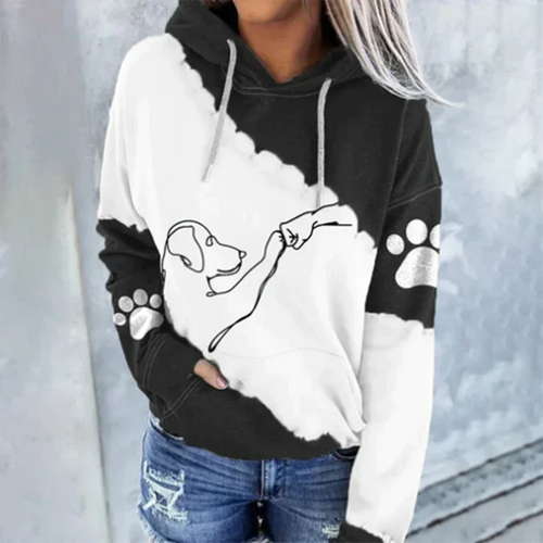 Heidi-Mode | Trendiger Kapuzenpullover Mit Hundeprint