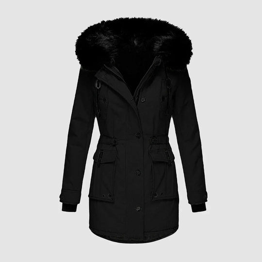Heidi-Mode | Damenparka Mit Schwarzem Kunstfellbesatz