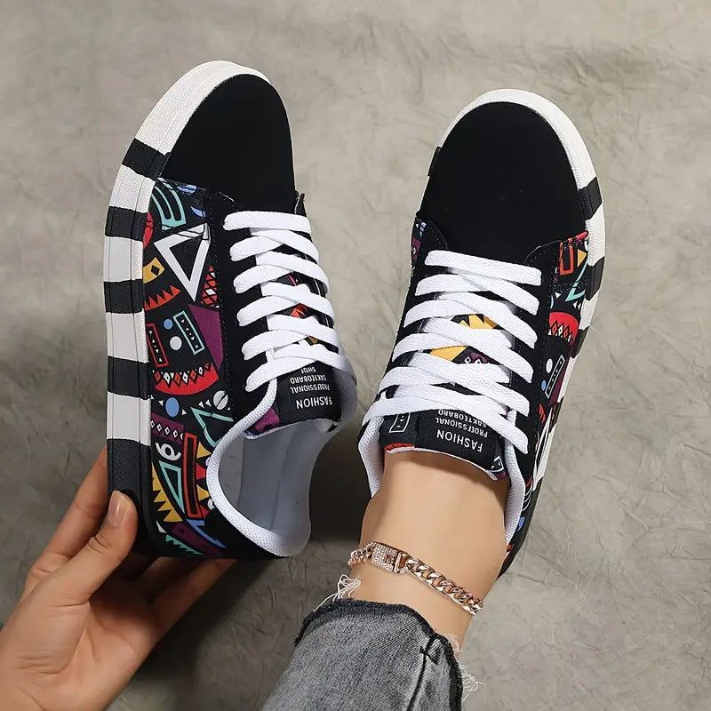 Heidi-Mode | Grafisches Muster Leicht, Atmungsaktive Skate-Schuhe