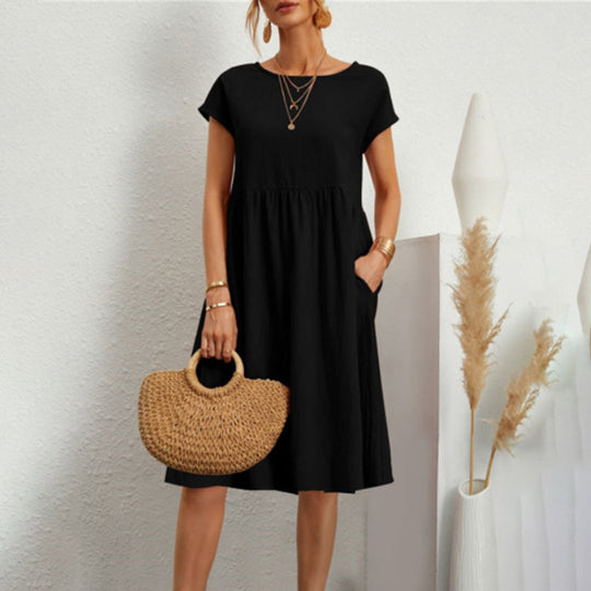 Heidi-Mode | Klassisches Rundhals Midi Kleid