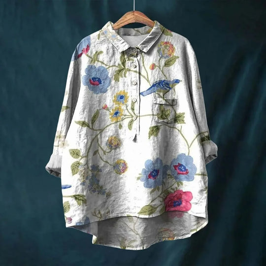 Vintage-Blumenbluse