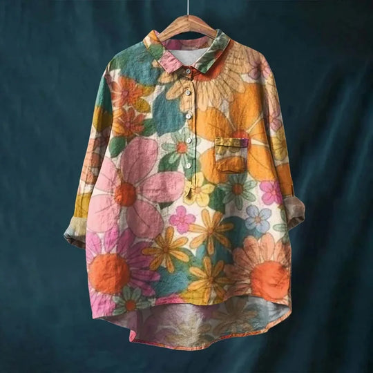 Vintage-Blumenbluse