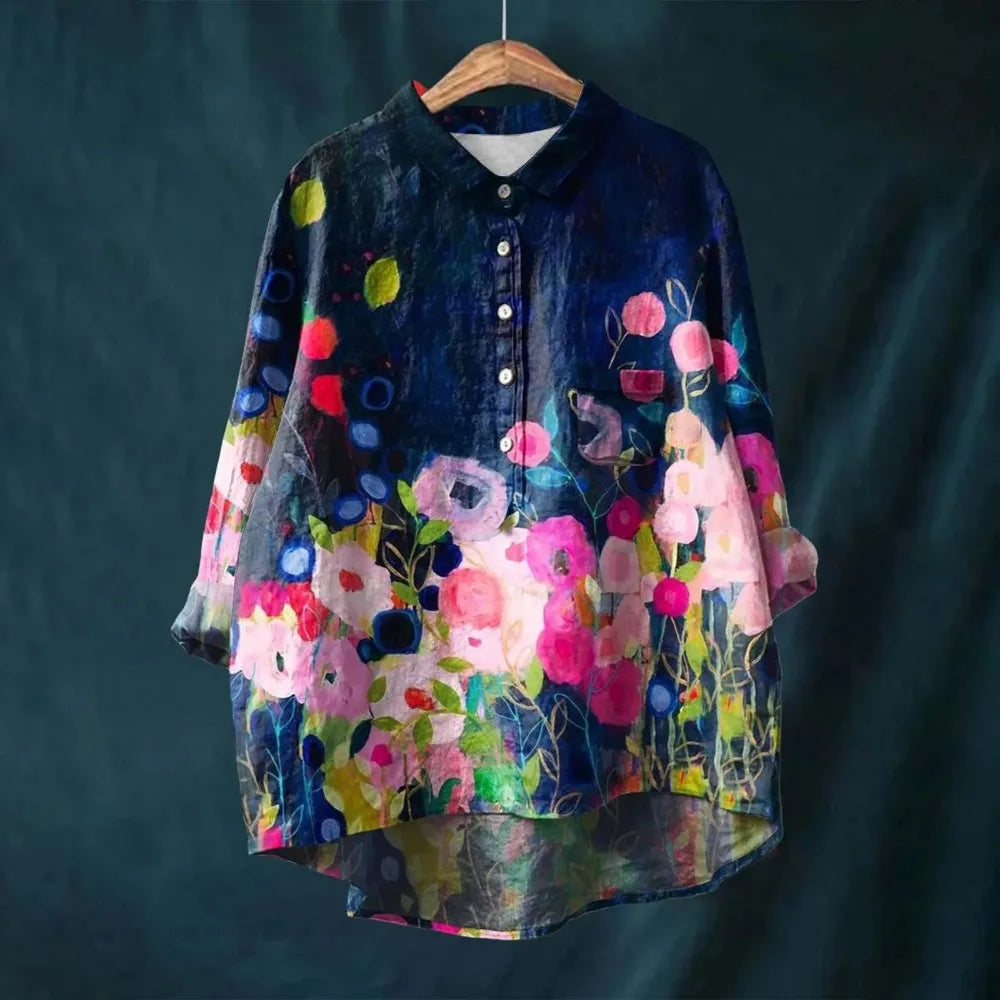 Vintage-Blumenbluse