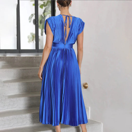 Heidi-Mode | Elegante Elektrische Plissierte Maxikleid
