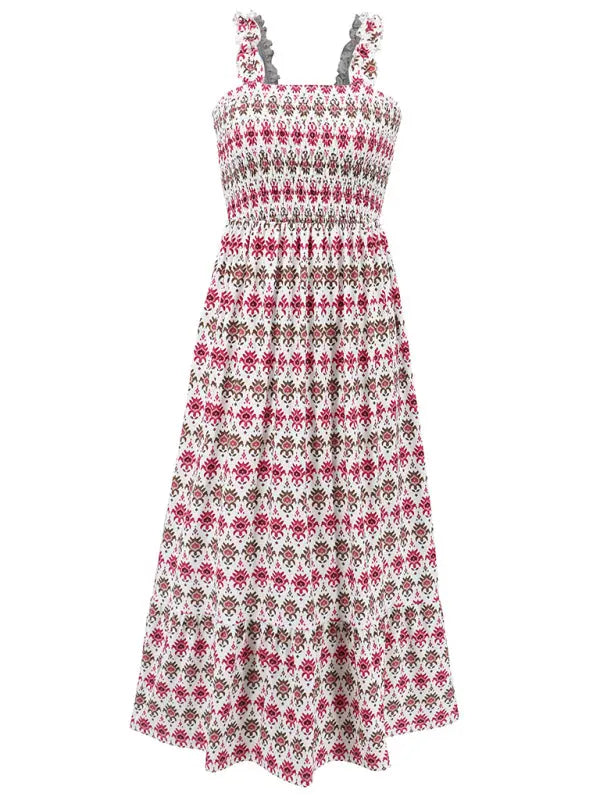 Boheemse mouwloze maxi jurk