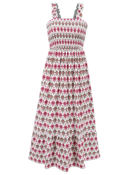 Boheemse mouwloze maxi jurk
