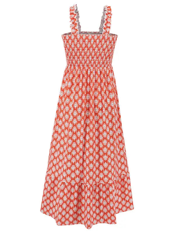Boheemse mouwloze maxi jurk