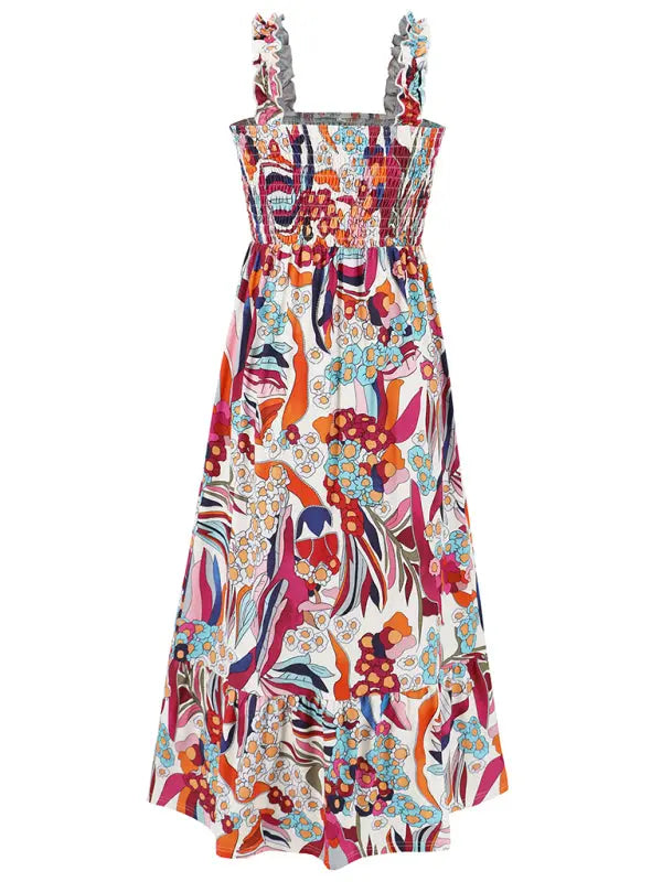 Boheemse mouwloze maxi jurk