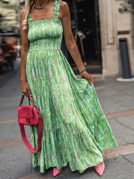 Boheemse mouwloze maxi jurk