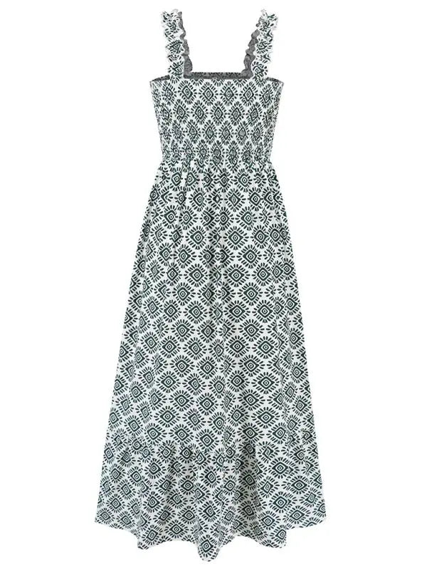 Boheemse mouwloze maxi jurk