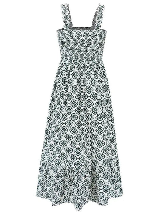 Boheemse mouwloze maxi jurk