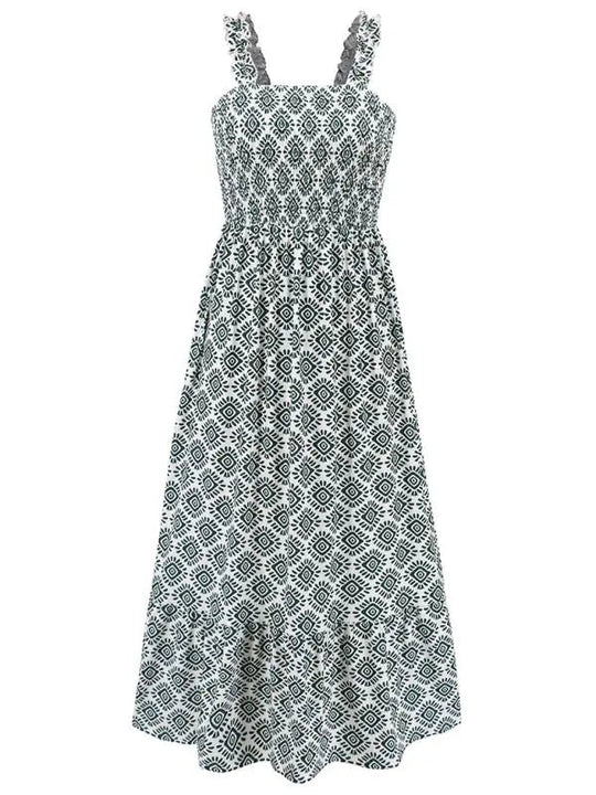 Boheemse mouwloze maxi jurk