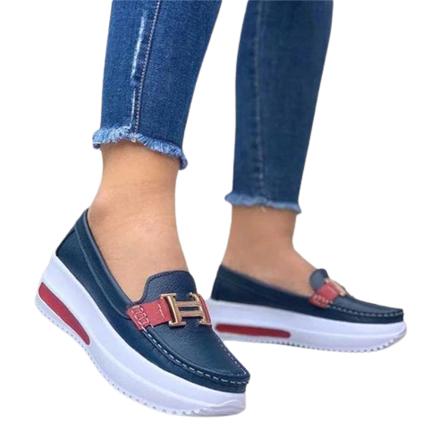 Heidi-Mode | Loafers mit Keilabsatz für Damenschuhe