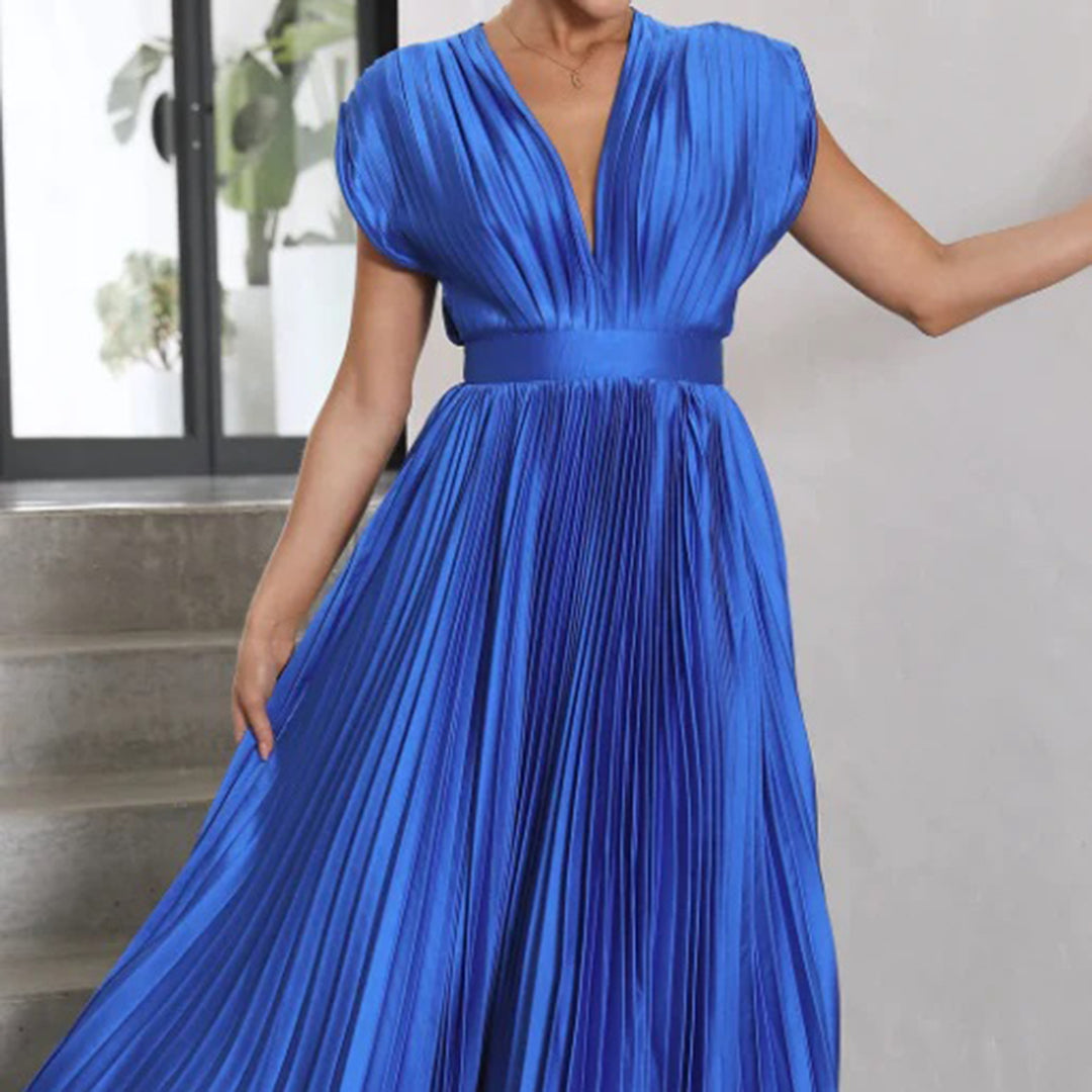 Heidi-Mode | Elegante Elektrische Plissierte Maxikleid